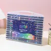 Plumón acrílico de doble punta con glitter transfronterizo, bolígrafo de acuarela para arte de punta suave de doble color, plumón fluorescente glit