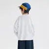Casa de Hai Ma Ropa Infantil Niños Otoño Nueva Camiseta de Manga Larga Top Infantil 10a Antibacteriano Algodón Puro Mediano a Grande Niños Ropa de Otoño Moderna