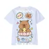 Nova Camiseta Infantil de Verão para Exportação de E-commerce Estampa Digital 3D Capivara Porquinho da Índia Tendência Respirável 1