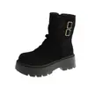Botas Retro de Suela Gruesa Apilada para Mujer Otoño 2026 Nuevas Botas Vaqueras Occidentales con Doble Hebilla Plataforma que Aumenta la Altura Botines Cortos Adelgazantes