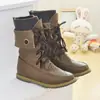 Botas de Meia-Canela Planas da Nova Moda Primavera e Outono, Botas Martin, Botas Femininas com Cadarço para Estudantes, Atacado, Agente, Comércio Exterior, Transfronteiriço