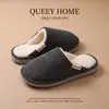 Novas pantufas de inverno femininas de algodão são confortáveis, macias, com sola grossa, antiderrapantes, com suporte para o arco do pé, felpudas, quentes e de bico fechado