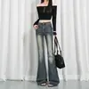 Jeans acampanados elásticos de cintura alta, elegantes y a la moda, para mujer yamp; Soporte extendido para dropshipping