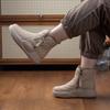 Botas de Neve de Veludo com Plataforma para Mulheres 2025 Inverno Novas Botas Curtas Versáteis de Algodão Casual com Sola Grossa que Aumenta a Altura e Resistente ao Desgaste