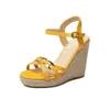 Sandalias de cuña, sandalias de plataforma de verano con punta abierta, estilo europeo y americano, zapatos para mujer de talla grande, dropshipping transfronterizo