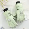 Guantes de Esquí para Mujer, Diseño de Cachorro de Dibujos Animados, Ciclismo al Aire Libre para Estudiantes, A Prueba de Frío, Forrados de Felpa, Engrosados, Compatibles con Pantalla Táctil, Guantes Cálidos de Invierno