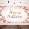 Amazon Cross-Border 2026 Tecido de Fundo Feliz Aniversário para Eventos Temáticos de Festa Banner para Foto Decoração em Tecido
