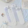 Meias Finas Slouch para Primavera e Verão Estilo Escolar Japonês Laço Floral Pequeno Meias de Algodão para Meninas Macias Meias Respiráveis de Cano Médio para Mulheres