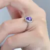 Anillo de Calabaza de Plata de Ley S925 Amatista Natural para Mujer Simple Lujo Ligero Diseño de Nicho Sentido de Alta Calidad Anillo de Dedo Brillante