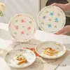 Platos de Cerámica Estilo Japonés para Uso Doméstico 2025 Modelo Nuevo de Platos, Platos Hondos Redondos de Cena de Alto Valor Particularmente Hermosos