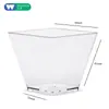En stock taza cuadrada taza redonda múltiples tazas de postre taza para pudín taza para mousse plato cuchara de plástico desechable Amazon