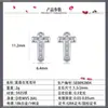 Pendientes de Plata S925 en Forma de Cruz con Piedras de Moissanita Completas, Suministro Directo de Fábrica, Pendientes Populares de Estilo Europeo y Americano