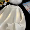 Suéter de inverno masculino, estilo solto e casual, jaqueta de tricô retrô japonesa, malha básica simples para camada interna