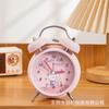 Nuevo y lindo reloj despertador con campana de dibujos animados, creativo, de alta color, con luz nocturna, silencioso, para dormitorio, reloj de noche, adornos