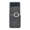 Para Samsung Zflip4 caso de couro cartão de telefone caso Samsung Zflip5 bezerro padrão dobrável tela stand phone case