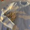 Suéter de Pareja Nube ins de Marca de Moda de Punto Perezoso Retro Estilo Japonés para Hombre y Mujer Chaqueta Holgada Antigua Estilo Hong Kong
