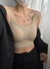 Mori Color 2506 Borde de Encaje Roscado Simple Cómodo Correa Ancha Fija en el Hombro Copa Fija Transpirable Ropa Interior Cómoda para Mujer