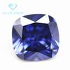 Direto da fábrica 5A zircônia azul tanzanita quadrada gorda pedra nua artificial fundo pontiagudo fertilizante formato de almofada quadrada pedra azul tanzanita