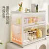 Estante para Tazas Multicapa a Prueba de Polvo con Puerta Gabinete de Almacenamiento para Tazas de Agua Botellas de Mesa Estante de Almacenamiento de Escritorio