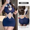 Sexy azafata de viento azul marino puro, mujer policía, uniforme sexual, juego de roles, ropa interior gratuita, traje de instructora 8427