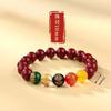 Pulsera de oro púrpura cinabrio de alta calidad (dios de la riqueza de cinco vías) pulsera de cuentas de luz para hombres y mujeres fábrica de suministro en vivo