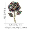 Broche de Rosa de Aleación de Alta Gama Resistente de Alta Gama con Pedrería Elegante Elegante Ropa de Mujer Corsage Broche Joya