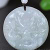 Pingente Budista Guanyin de Jade Verde Tianshan de Xinjiang com Flores Flutuantes, Pingente Grande de Dragão Masculino de Jade Verde Tianshan, Amuleto de Dragão e Fênix com Paisagem, Ornamento de Pendurar de Jade