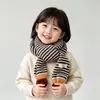 Bufanda de Punto para Niños Otoño e Invierno, Calentador de Cuello Rayado Cálido para Niños y Niñas, Calentador de Cuello de Lana para Bebé Estilo Coreano Lindo y Moderno