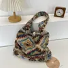 510251 Ins Xadrez Retrô Pelúcia Simples Uma Alça Estudante Grande Capacidade Bolsa Colete de Trabalho Bolsa Transversal Bolsa de Lona