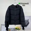 Chaqueta de Plumón Casual de Invierno para Pareja Moncler Corta Hombro Caído Corte Holgado con Capucha Ribete Reflectante Abrigo Engrosado