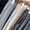 Pantalones de Arroz Pegajoso de Bolsillo Otoño e Invierno Forrados de Lana Pantalones de Chándal Mujer Cintura Alta Ajustados Pantalones Mopa Edición Estrecha Perezosa Pierna Recta Pierna Ancha Pantalones
