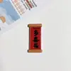 Etiquetas de Personagens em Resina Estilo Chinês Acessórios para Joias DIY Pingentes com Texto de Bênção Criativa com Material de Cola Cremosa