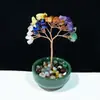 Árbol de Cristal con Adornos de Taza de Té, Decoración Navideña, Árbol de la Fortuna de Citrino, Figura de Cristal, Árbol de Cristal con Grava
