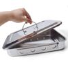 Caja de esterilización con tapa plato cuadrado placa de instrumentos de acero inoxidable con agujero plato cuadrado con tapa esterilización a alta temperatura fábrica de instrumentos venta directa