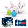 Brinquedo de Boliche Infantil Transfronteiriço Mesa de Boliche Brinquedo de Empilhar Conjunto de Boliche para Bebê com Luzes e Luzes Piscantes