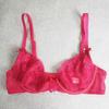 Ropa interior sexy de encaje estilo francés para mujer, ultradelgada, transparente, con aro de acero, soporte superior, anti-flacidez, traje de brasier pequeño y sexy