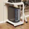 Soporte de torre para computadora de escritorio, estante móvil para gabinete de escritorio, estante de almacenamiento con carrito multicapa para escritorio de oficina