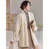 Cardigã de tricô casual estilo minimalista coreano 2026 novo outono bolso solto moda versátil jaqueta suéter para mulheres