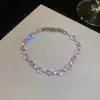 ¡Pulsera apilada de diamantes de colores! Pulsera de calabaza con circonita chapada en oro real, joyería de diseño niche estilo ins coreano para mujer