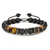 Com Cartão 8mm Pulseira de Contas Pedra Zebra Rosa Presente de Feriado Homens e Mulheres Pulseira de Contas Coração de Amizade Atacado Estilo Quente