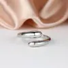 Estilo INS minimalista superficie lisa anillo abierto de doble cuenta forma de gota de agua mate nicho de alta gama banda lisa joyería de mano