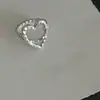 Anillo Ancho Nudo de Diseño Único con Corazón Grande Hueco, Estilo Minimalista Versátil Anillo Abierto Ajustable para Mujeres, Modelo Nuevo