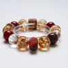 Gemas Otoñales de Agua Dulce Pulsera de Lepidolita Morada de Cristal Natural Hecha a Mano para Mujeres, Nuevo Estilo Versátil, Mejora la Tez, Mayoreo
