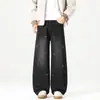 Otoño/Invierno 2026 Nuevos Jeans Rectos Brillantes con Pedrería Retro Americano Moda Masculina Jeans Casuales de Pierna Ancha