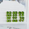 Dongzhou Diamante Cristal Platycodon Verde Uñas Diamante Alta Calidad K9 Lote Completo Brillante Verde Oliva Huevo de Paloma Fondo Puntiagudo Diamante Accesorios para Uñas