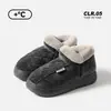 Nuevas Pantuflas de Algodón de Invierno para Mujer con Tacón, Felpa Adicional, Cálidas, Regalo para Padres, Zapatos de Algodón Antideslizantes y a Prueba de Viento para Exteriores para Zonas Rurales, Zapatos para Personas Mayores