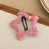 Grampo de Cabelo Estrela de Tricô para Mulheres, Presilha para Arrumar Cabelos Soltos na Parte de Trás da Cabeça, Presilha BB, Grampo Estiloso para Franja, Acessório de Cabelo
