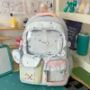 Mochila Transparente com Tecido Estrela da Ilha Doce com Camada Aliviadora de Dor para Alunos do Ensino Fundamental e Médio, Mochila Grande e Bonita de Alto Valor para Meninas