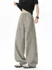 Pantalones Casuales Desestructurados de Retazos con Parche de Remaches Estilo Retro Americano para Hombre Primavera y Otoño Nuevo Estilo Corte Limpio Holgado Versátil Pierna Recta