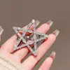 Novo Estilo Brilhante Diamante Estrela de Cinco Pontas Zircônia Presilha de Cabelo para Mulheres, Presilha para Franja, Presilha Lateral, Simples Estrela Grampo de Cabelo, Presilha de Bico de Pato para Fios Soltos